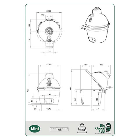 Керамический угольный гриль BGE Mini