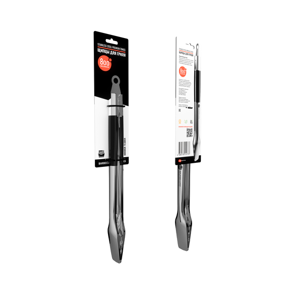 Щипцы для гриля с фиксатором Silver Line 800 Degrees Stainless Steel Tongs