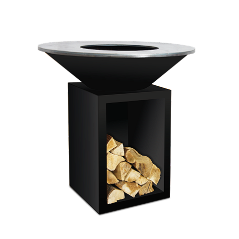 Угольный гриль очаг Ofyr Classic Storage Black 100 с дровницей