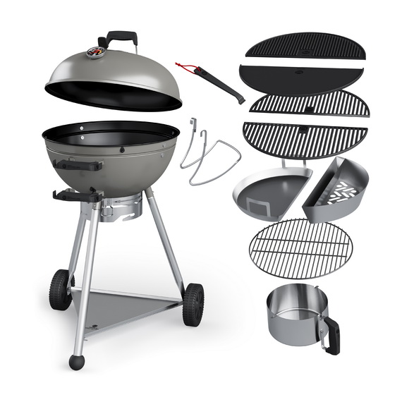 Гриль угольный 800 Degrees Teriberka 57 Slow 'N Sear Platinum Grey Premium