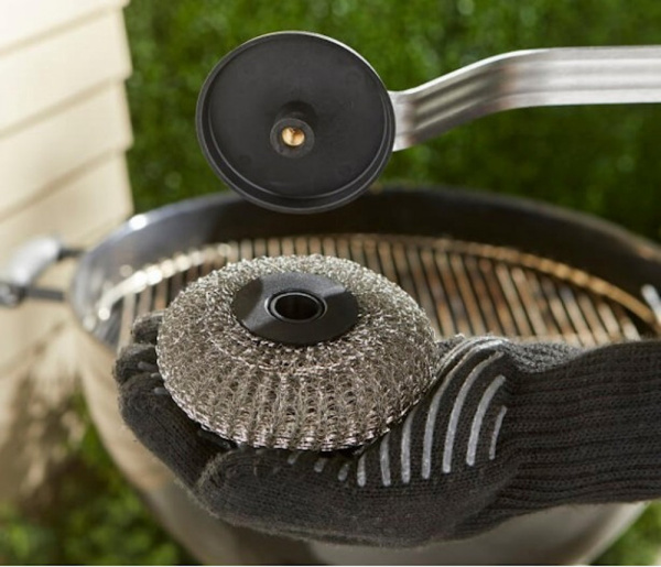 Круглая щетка для чистки Weber, 30 см с металлической щеткой