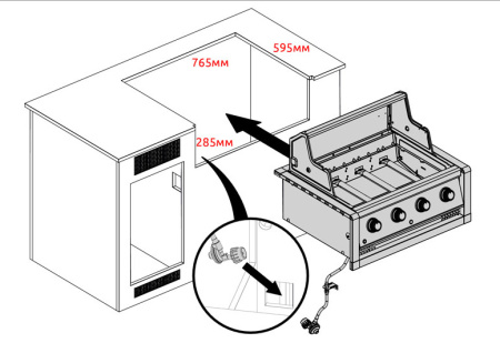 Газовый гриль Broil King Regal 420, встраиваемый для гриль-кухни