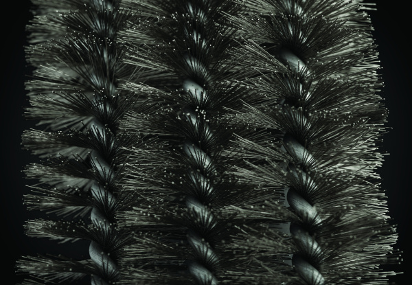 Щетка трехрядная для гриля с щетиной из нерж. стали, с пластиковой ручкой
