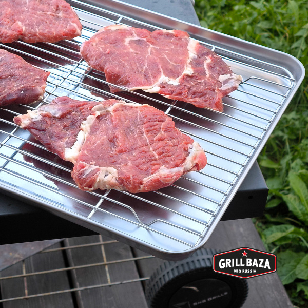 Многофункциональный поддон аксессуар для печи с решёткой Grillbaza, нержавеющая сталь